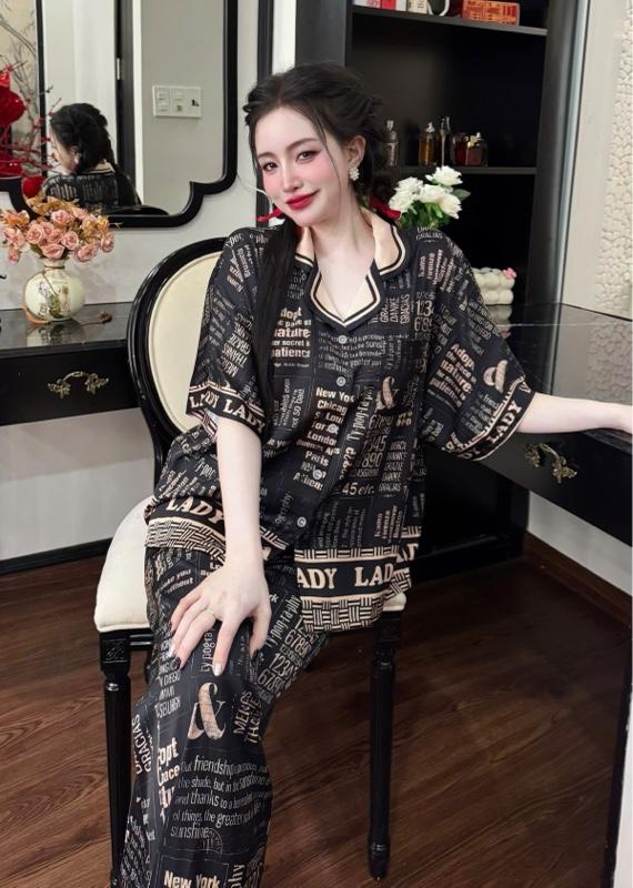 Product Introduction of Đồ Bộ Nữ Pijama Cánh Dơi Lady _ Size 45_68kg. Chất Vải Lụa Latin Mềm Mát . Quần Dài 95cm Có Túi 16