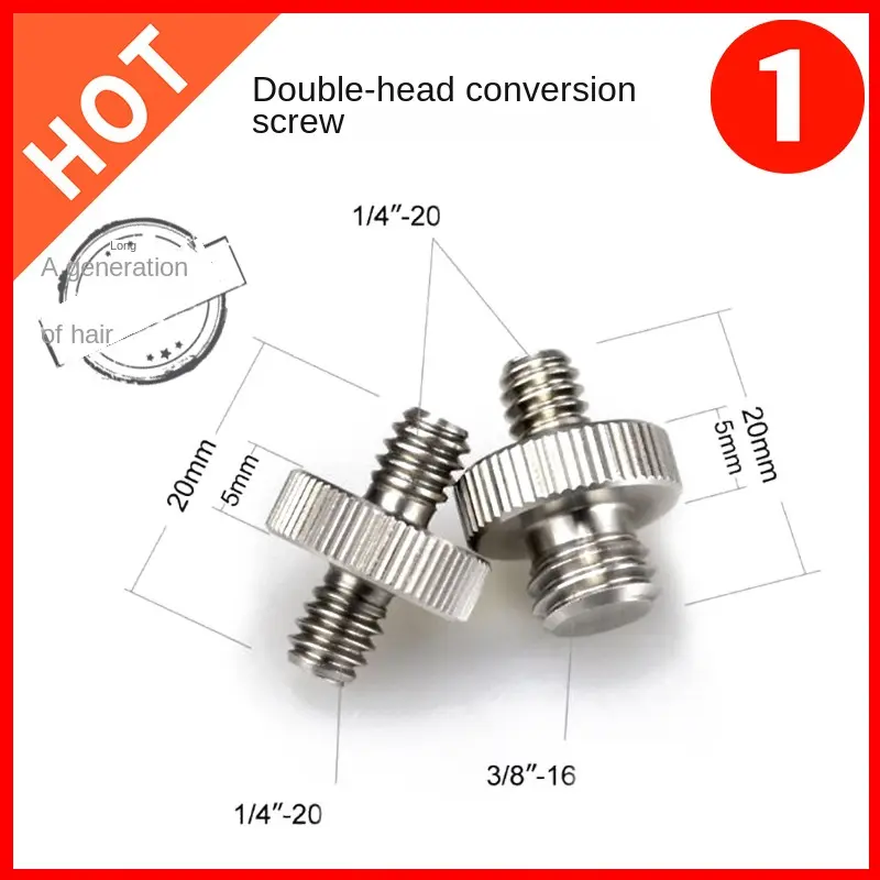 Photography Camera Tripod Quick Shoe 1/4 Double-End Screw Conversion 3/8 Connection Accessories Special Bolt Nail