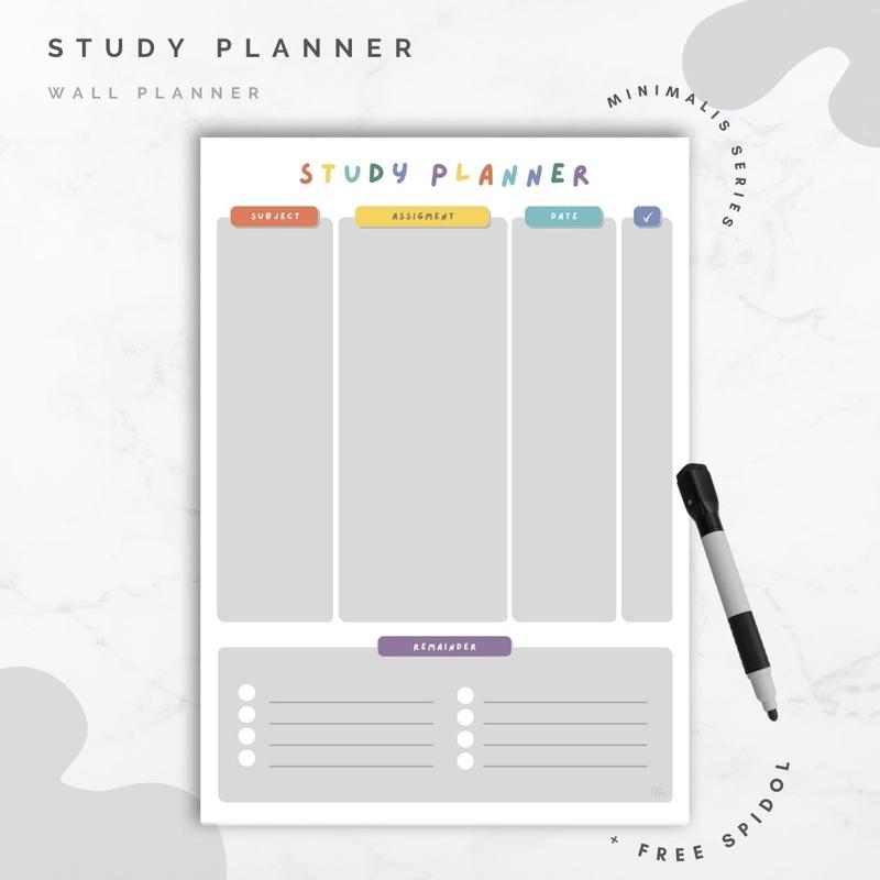 Wall Planner Solucine - Minimalis Series - Yearly Planner / Monthly Planner / Weekly Planner / Daily Planner / Meal Planner / Habit Tracker / Study Planner / To do List / Shopping List 7