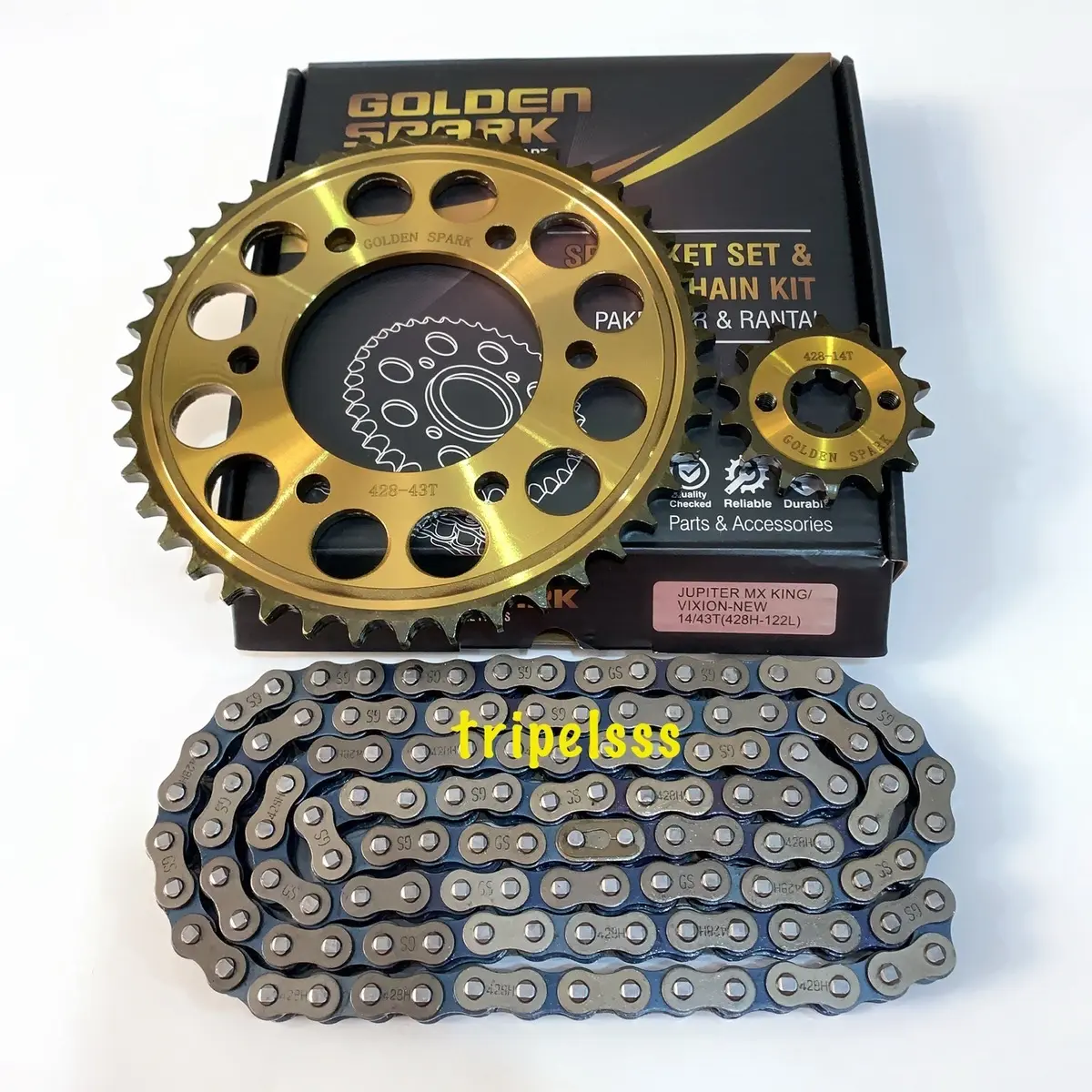 Gear Set + Rantai MX KING 150 / Vixion New 428 14T / 43T