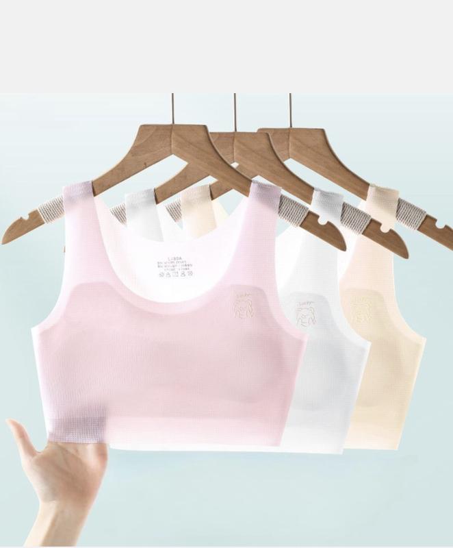 [ÁO 2 LỚP THÔNG HƠI] Áo bra bé gái áo lót lá 2 lớp thông hơi gấu lucky cho học sinh