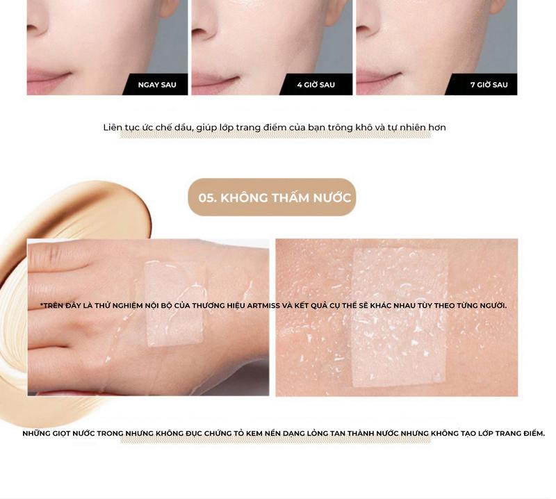 Product Introduction of Kem nền ARTMISS mỏng nhẹ, lâu trôi, giữ nền kéo dài 12 giờ 40ml Cosmetic Mỹ Phẩm 9