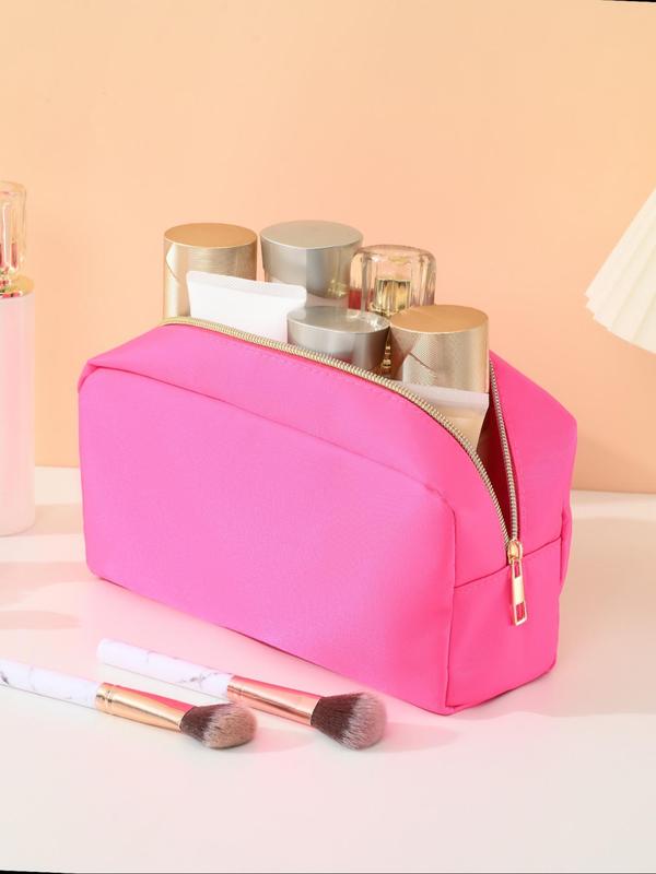 Simple Solid Color Makeup Bag, Portable Large Capacity Cosmetic Storage Bag, Zipper Makeup Organizer Pouch, Versatile Storage Bag for Travel, Gym 8