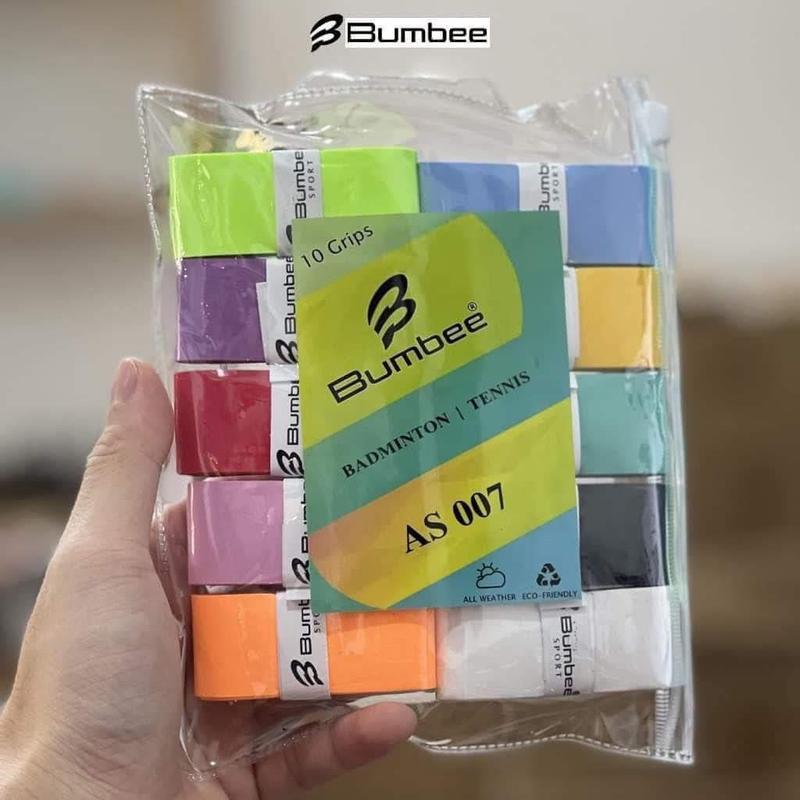 10c Quấn Vợt Cầu Lông BUMBEE AS 007 Vỉ 10 Chiếc Túi ZIP Tiện Lợi Dành Cho Người Ra Nhiều Mồ Hôi Tay Sport Thể Thao cuon can vot Cao Su quấn cán vợt