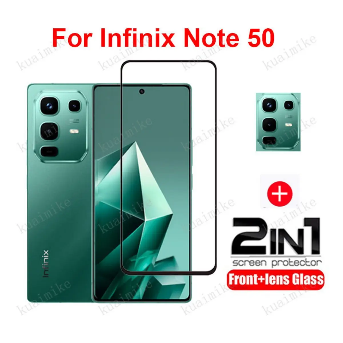 Tempered Glass Full Cover Film Compatible for Infinix Note 50 4G 40 Pro Plus Zero 40 30 4G 5G Hot 50i 40i 30i 50 Pro+ 2 in 1 Camera Lens Glass Screen Protector