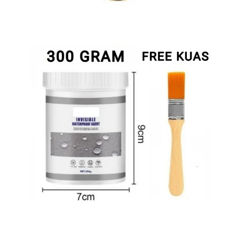 Lem Transparan Anti Bocor 300Gram + Kuas Cat Invisible Waterproof agen