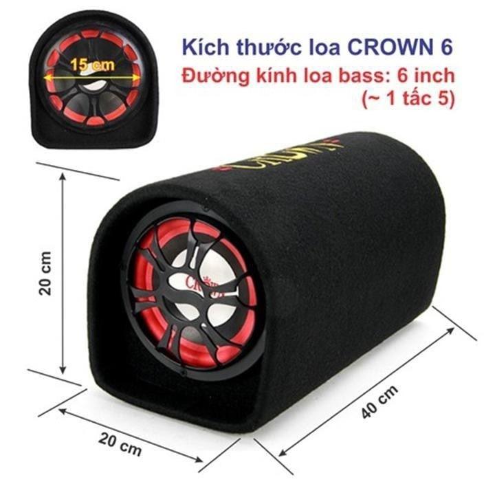 Loa Crown BLUETOOTH cỡ số 6 đế tròn ( CÓ KARAOKE) ÂM THANH ĐỈNH CHÓP, nguồn trực tiếp 12v và 220v