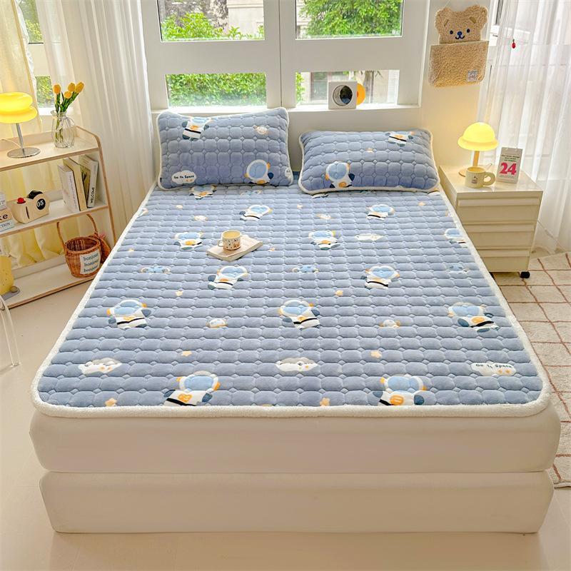 Product Introduction of Floral Pattern Bed Protector, 1 Count Thickened Mattress, Soft Comfortable Bed Mattress, Bedding Supplies for Home, Bedroom, Guest Room 8