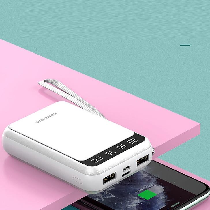 Sạc phòng Sendemn 10000mAh 2 giắc cắm - thời trang nhỏ gọn thiết bị cầm tay tụ hợp dây sạc tiện dụng 2