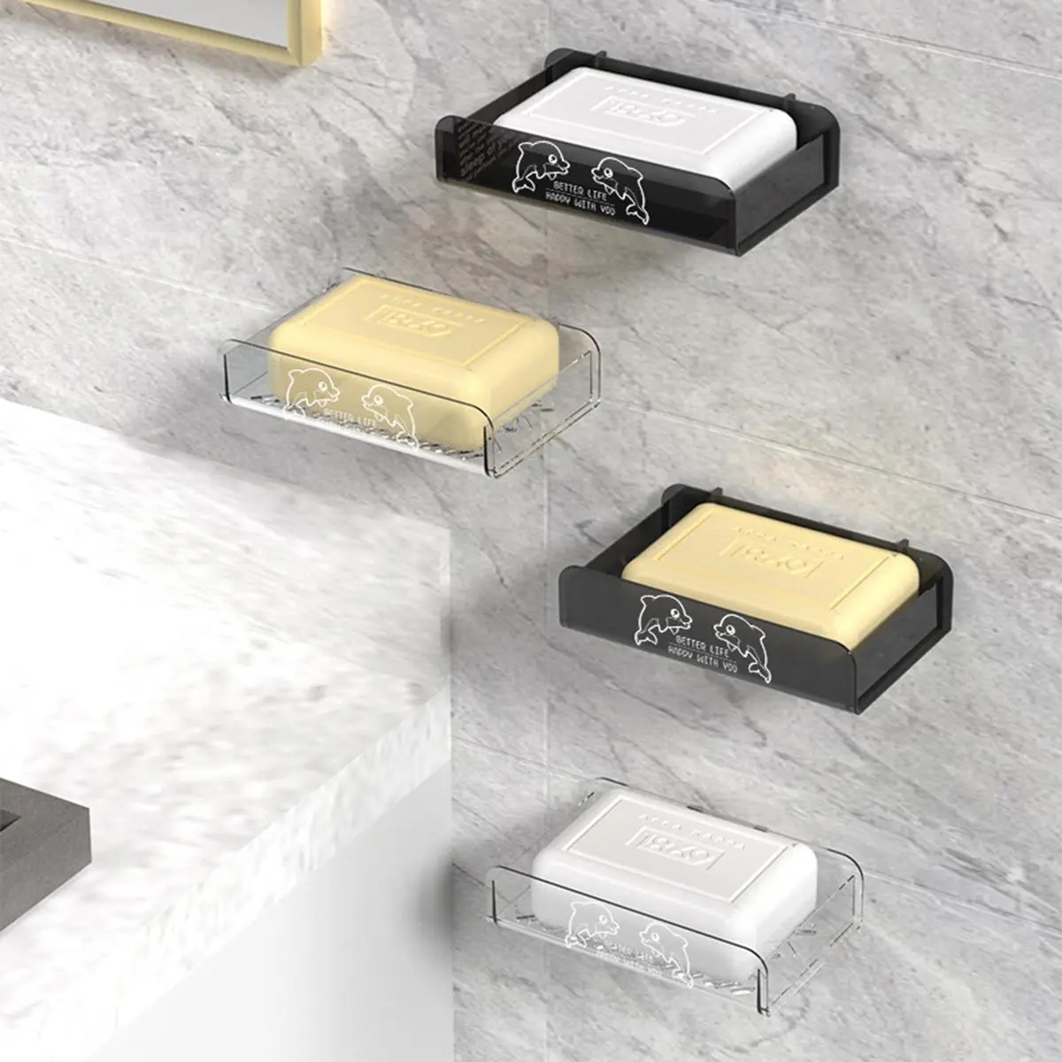 Fashion Soap Dish Case Wall Mounted Soap Holder Bathroom Soap Container Simple Portable Household Storage Rack