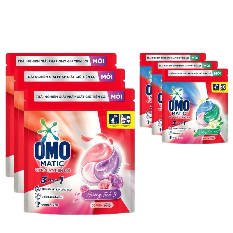 OMO - Combo 3 túi viên giặt tiện lợi 3 trong 1 (90 viên - 30viên/túi)- Đánh bay vết bẩn cứng đầu và mùi hôi - Làm Sạch