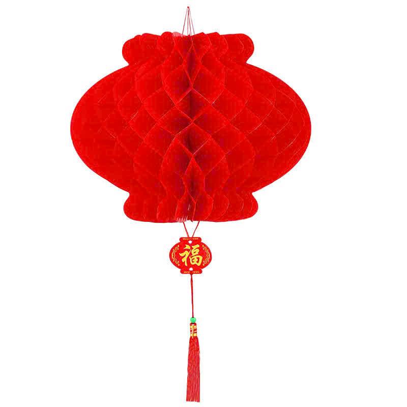 Combo 10 Lồng Đèn Giấy Đỏ Treo Trang Trí Tết 2025 - Chất liệu Nilon không thấm nước