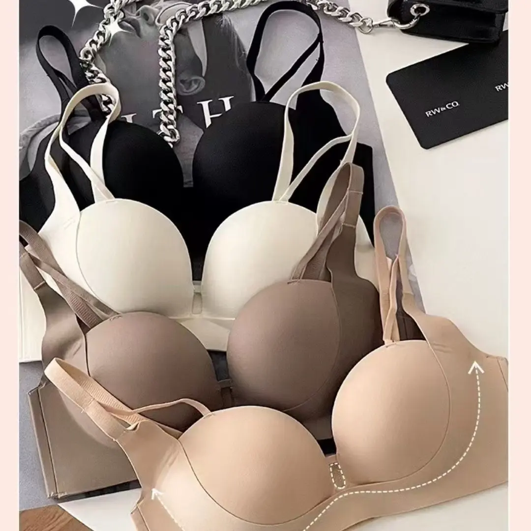 Hand Palm Tray Small Chest Big Chest Push up Stable Non-Slip Anti-Sagging Autumn and Winter Bra Seamless Wireless Bra