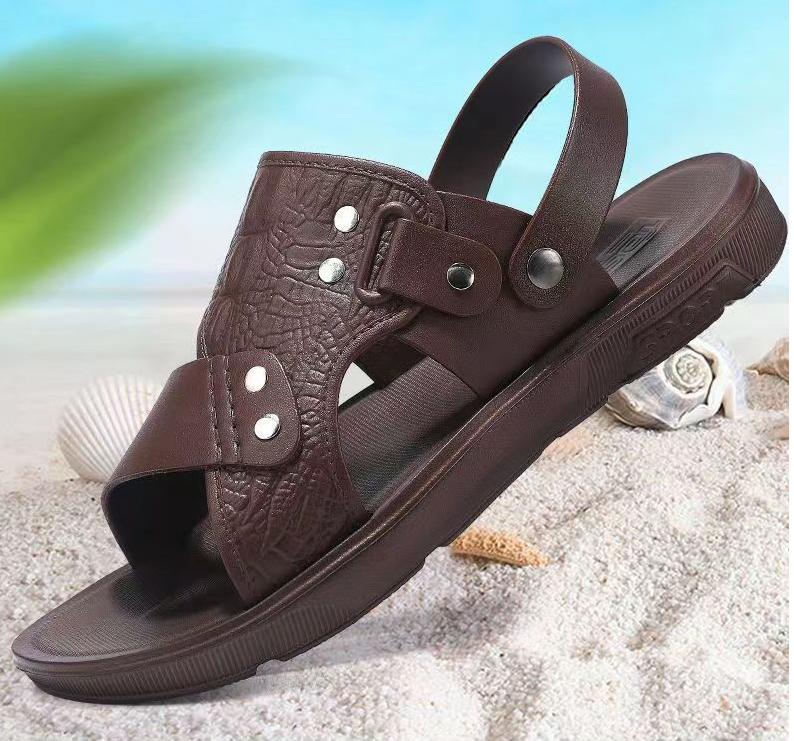 Dép nam cao cấp sang trọng lịch lãm đế đúc bền bỉ chống trượt, đen, size 39-44 2
