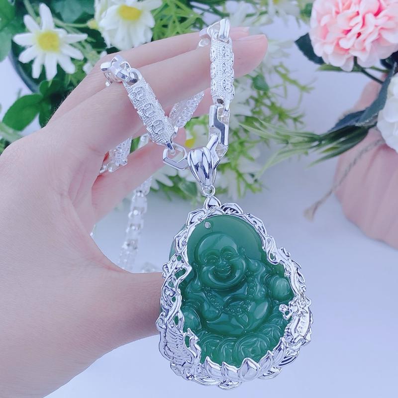  Bộ dây chuyền nam mặt di lạc xanh ngọc dây kim tiền - Trang sức hải đăng 