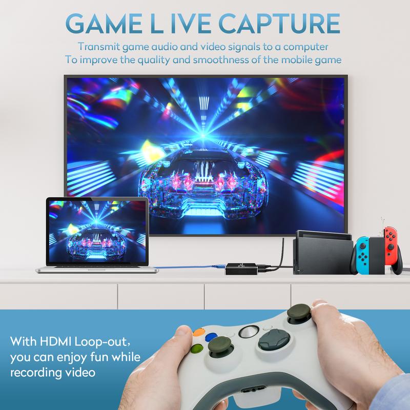 4K HDMI Capture Card for Streaming, Full HD 1080P 60FPS USB Cam ...