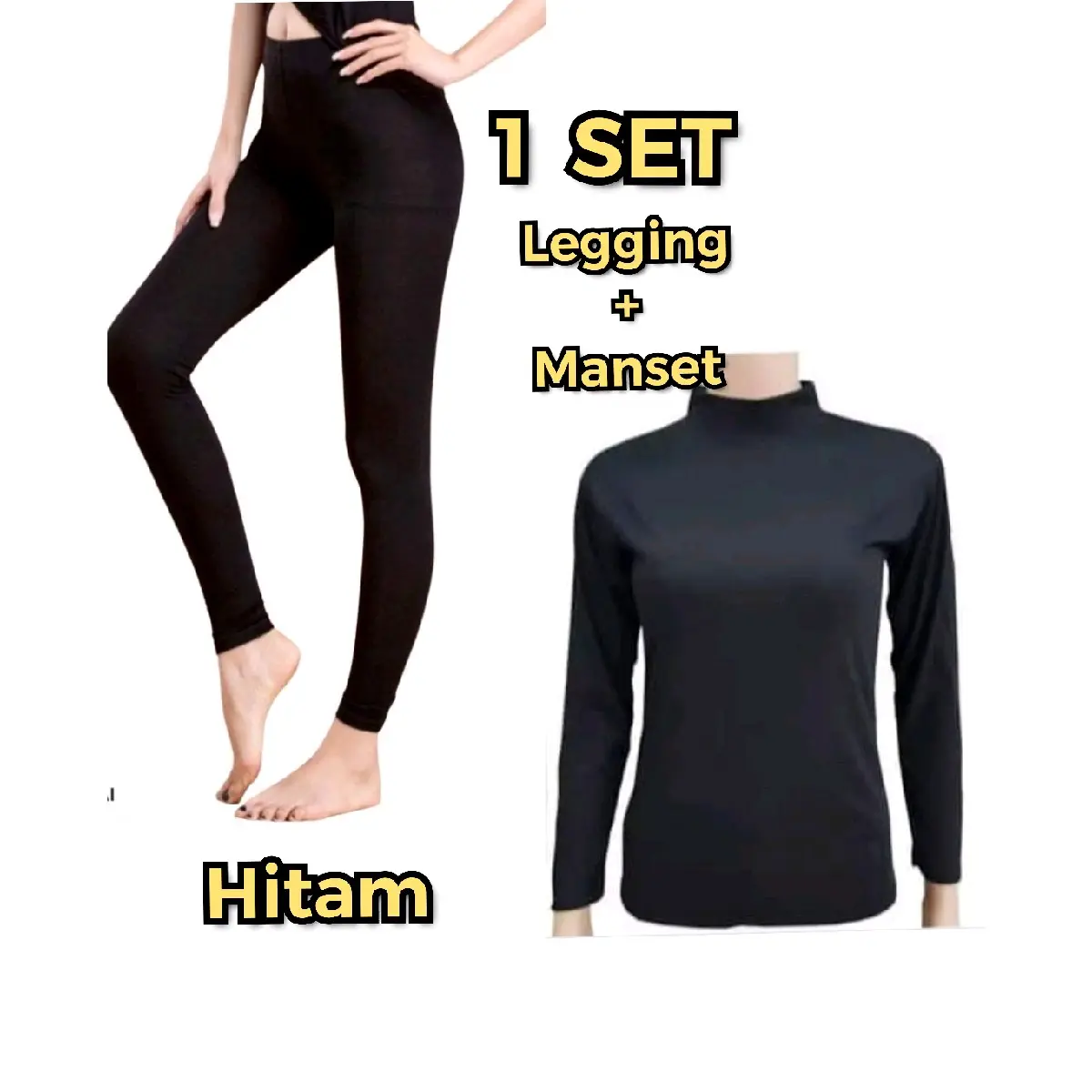 1 SET LEGING+MANSET/LEGING SPANDEK/MANSET KAOS Wanita Legging