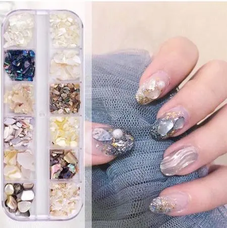 Rhinestone Manik Hiasan Kuku Nail Art Decoration Wheel-Manik Kerang 0