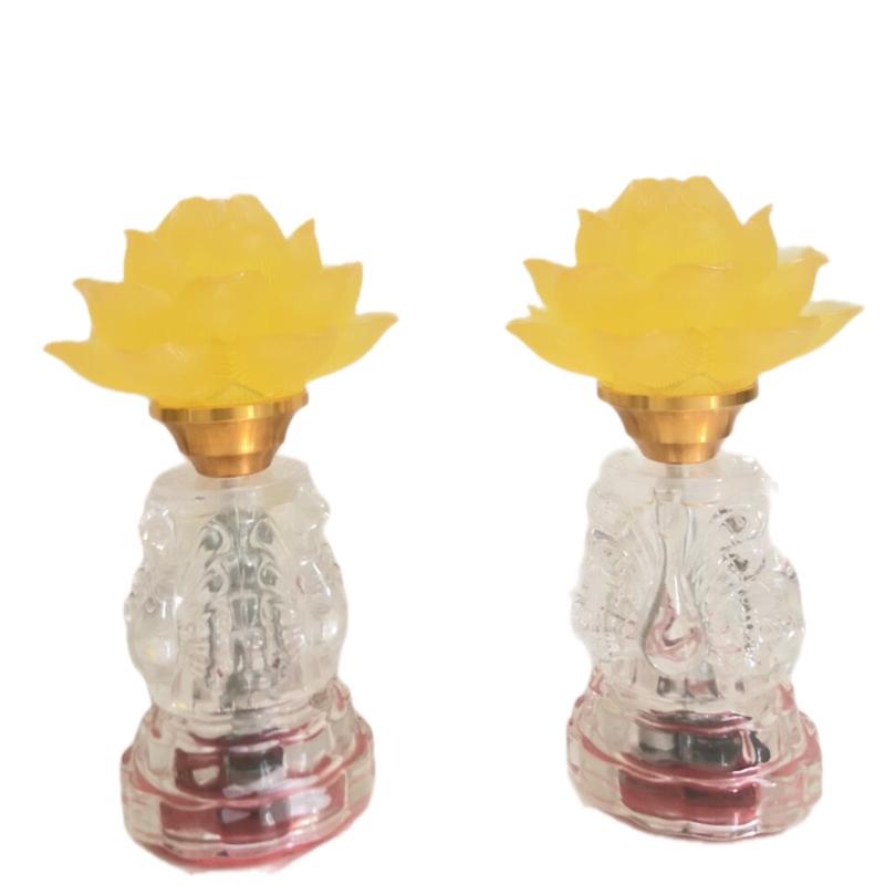 Đèn lưu ly 22cm 1cầu thuỷ tinh bóng Led cắm điện giá cả cặp