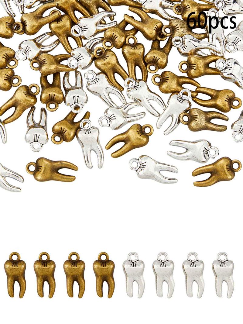 Product Introduction of Mixed Color Tooth Design Pendant, Fashionable Alloy Pendant for Jewelry Making, DIY Jewelry Making Supplies for Bracelet & Necklace 0