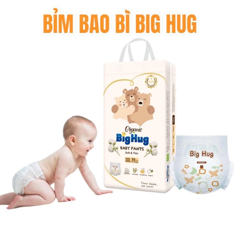 [COMBO 50- 100 MIẾNG] Tã/Bỉm quần Big Hug size M,L,XL,XXL,XXXL - siêu thấm, siêu mỏng, thoáng khí 0