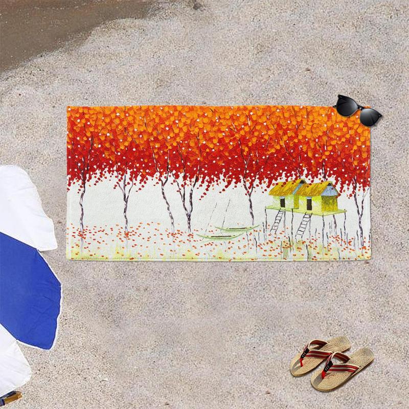 Tree Pattern Beach Towel, Quick Drying Lightweight Towel, Soft Absorbent Towel for Home & Swimming Pool & Beach & Camping 7