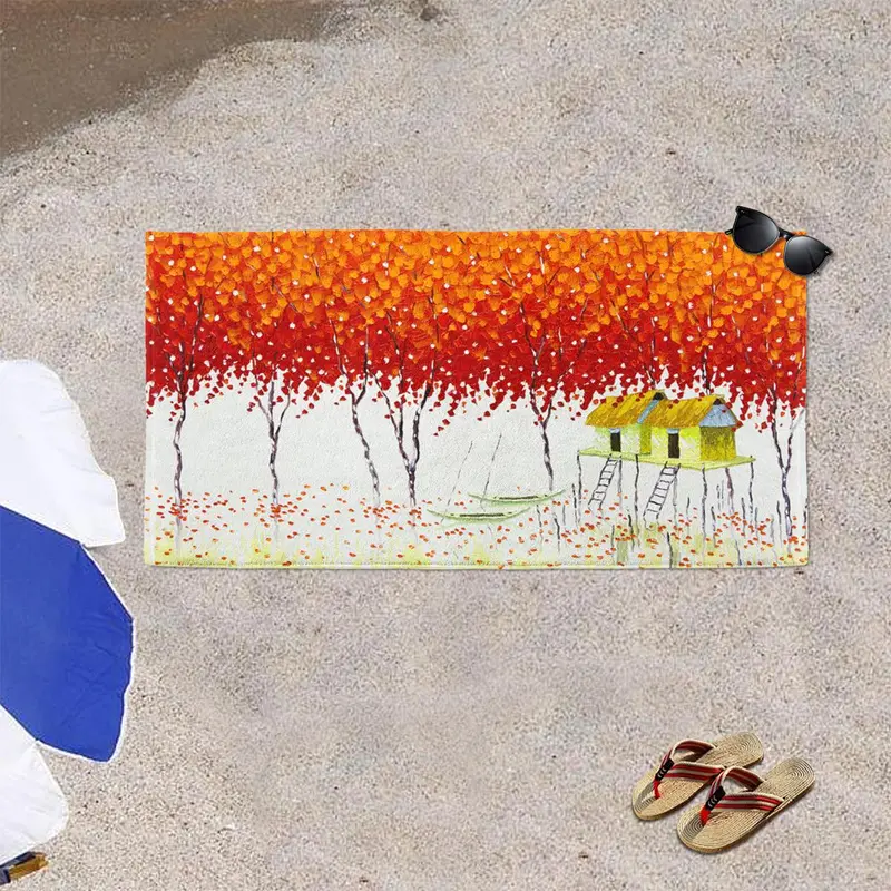 Tree Pattern Beach Towel, Quick Drying Lightweight Towel, Soft Absorbent Towel for Home & Swimming Pool & Beach & Camping 7