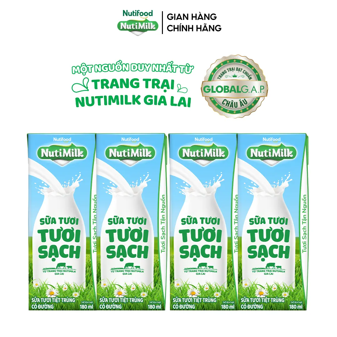 [QUÀ TẶNG KHÔNG BÁN] Lốc Sữa Tươi Sạch 180ml