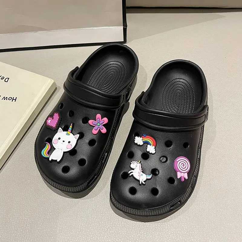 Men Beach Sandals Women Casual Outdoor Hole Beach Lightweight Shoes For Travel bathroom slippers  Home indoor anti slip flat Boys and girls couple