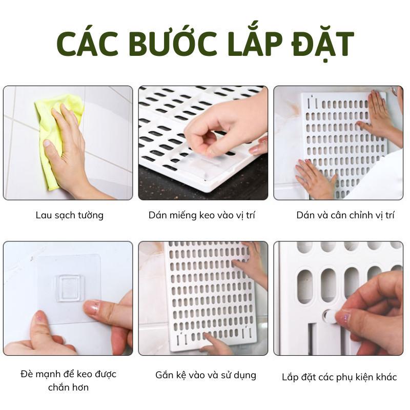 Kệ bếp bảng lỗ dán tường IKEA MAMA bảng pegboard setup vật dụng gọn gàng kệ dày dặn chịu tải tốt vệ sinh dễ dàng 7