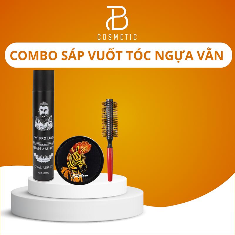 Combo Sáp vuốt tóc Ngựa Vằn 80g + Gôm giữ nếp - Tặng lược tạo kiểu chăm sóc tóc