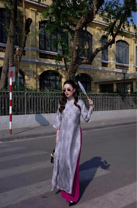 Product Introduction of Áo Dài Lụa Gấm Cao Cấp Thọ Dơi, Mặc Tết Đi Chơi, Dạo Phố, Chụp Ảnh Cực Đẹp 39