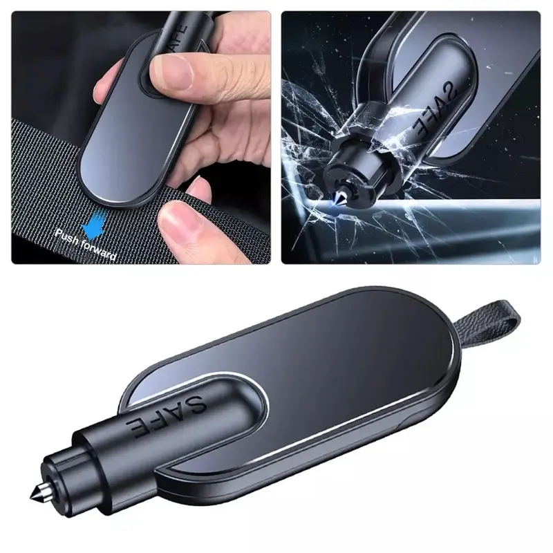 Búa Thoát Hiểm Phá Kính Ô Tô Mini { 2 in 1, gồm búa phá kính xe + cắt dây an toàn} Phụ Tùng Nội Thất 4