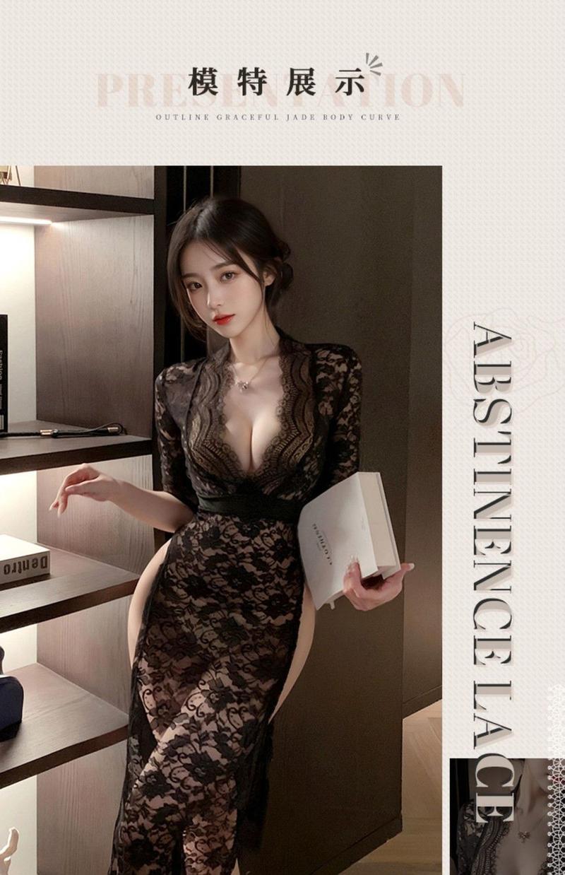 Product Introduction of Sexy Lingerie Sexy Nightdress Bedtime No-Remove Uniform Lace Dress Battle Robe Passionate Hot Set New Pajamas 13