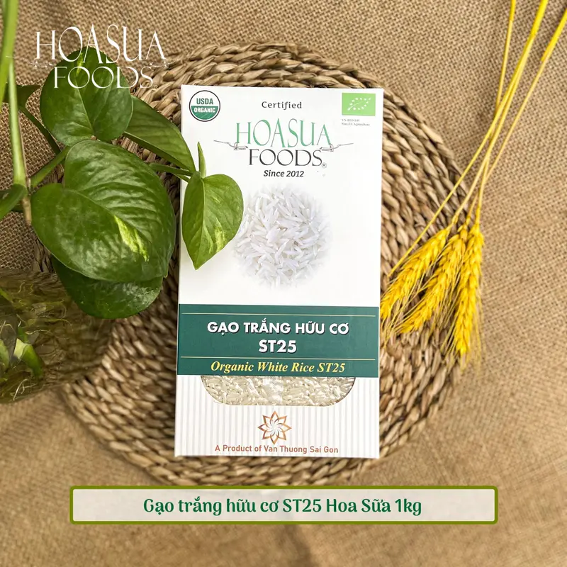 Gạo trắng hữu cơ Organic ST25 Hoa Sữa Foods - Gạo trắng hữu cơ Japonica 1kg thơm ngon cho bé tập ăn dặm 3
