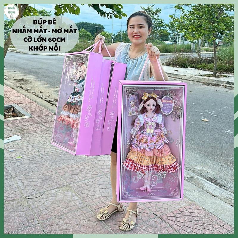 Đồ Chơi Búp Bê Barbie Elsa 60cm Có Khớp Cao Cấp, Búp Bê Công Chúa Cho Bé Gái E53 Nhà Bún