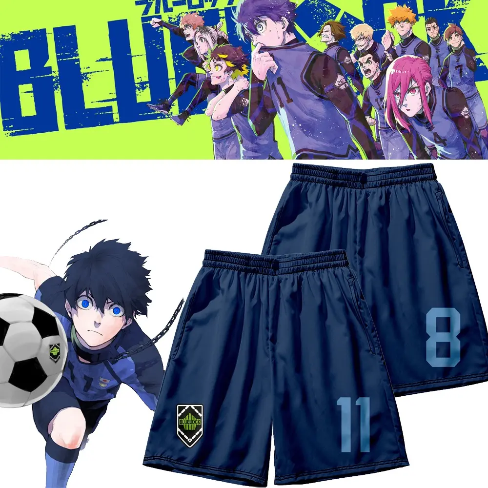 Blue lock 3D Japan anime shorts Kem Nam Kem Nam Menswear Navy