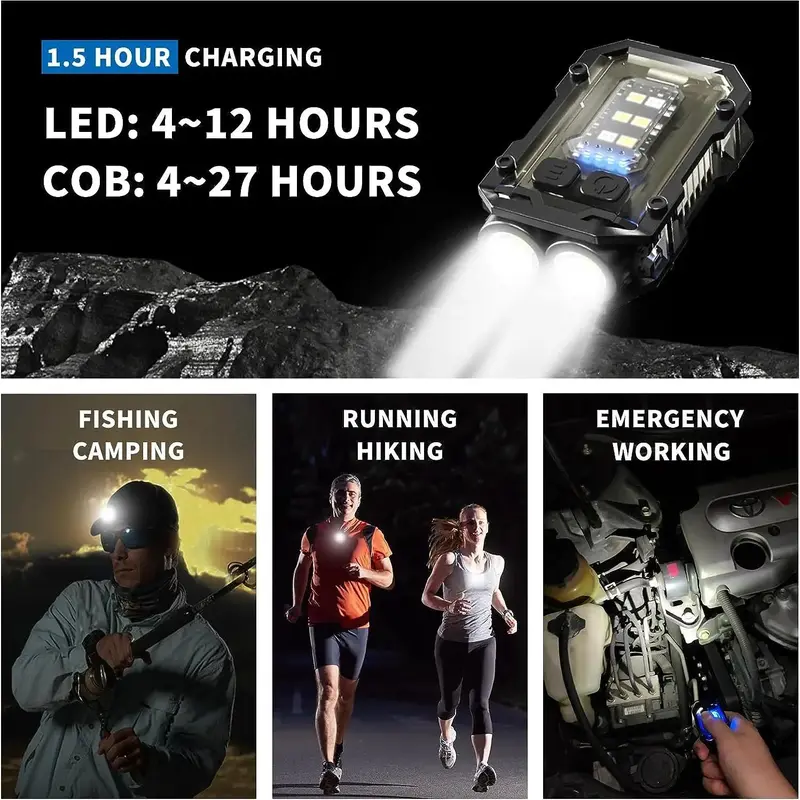 Outdoor Portable Mini Keychain Light, Magnetic Suction Anti-lost Type-C Fast Charging Multifunctional Tool Light, Multifunctional Light for Outdoor 2
