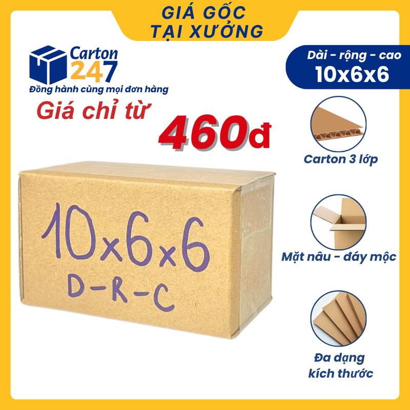 10x6x6 Hôp carton đóng hàng, hộp giấy dựng hàng size nhỏ - Carton 247