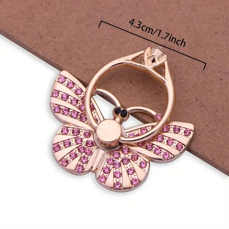 Cute Butterfly Design Phone Holder Ring, Rhinestone Decor Phone Back Finger Ring, Universal Phone Accessories for Women & Girls 1