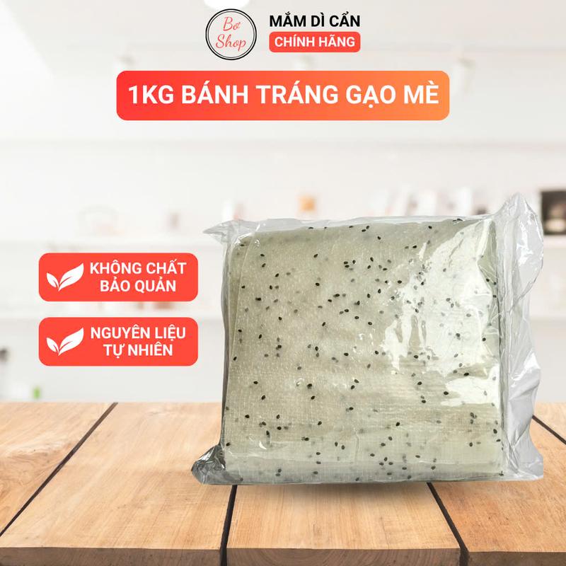 1kg Bánh Tráng Gạo Mè -70 Bánh Khổ A4, Đặc sản Quảng Ngãi, Bánh Tráng Nhúng Cuốn Thịt, Cuốn rau siêu ngon Food siêu ngon ( 1kg gồm 2 bịch, mỗi bịch 470gram ) Miến