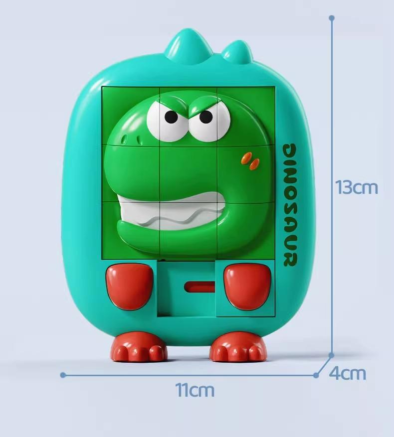 Product Introduction of New Cartoon Animal Klotski Children'S Puzzle 3D Puzzle Model Sliding Dinosaur Small Yellow Duck Enlightenment Puzzle Toy 18