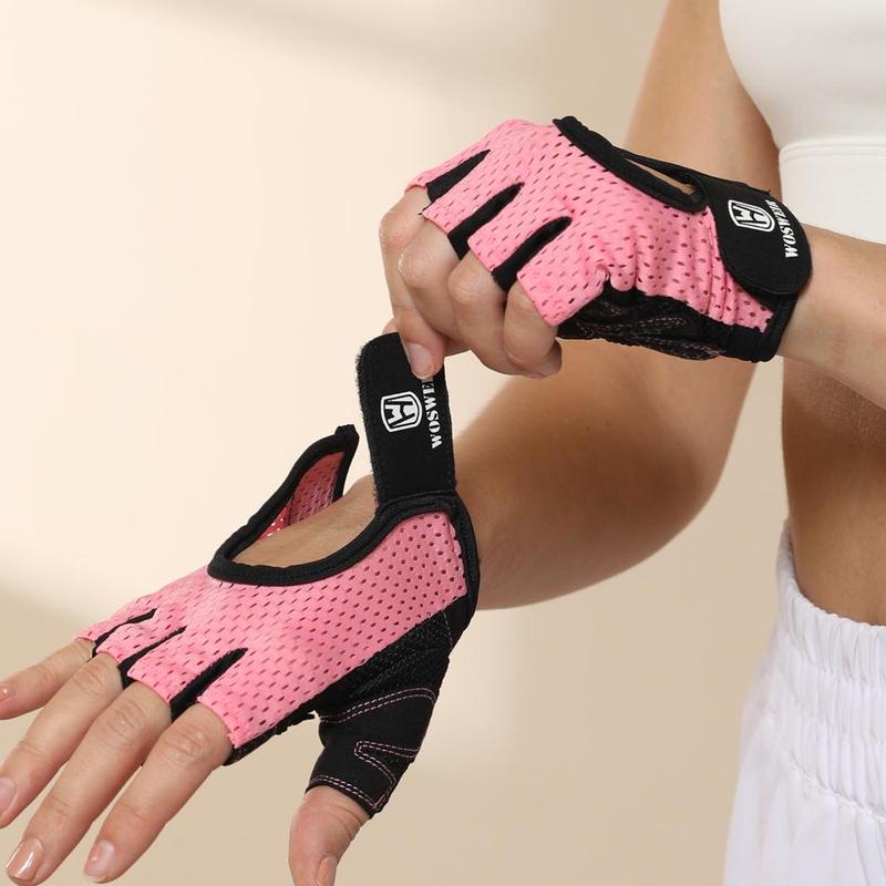 Unisex's Solid Color Half Finger Sports Gloves, Breathable Non-slip Gym Gloves, Sports Gloves for Gym Workout, Fitness Accessories 8
