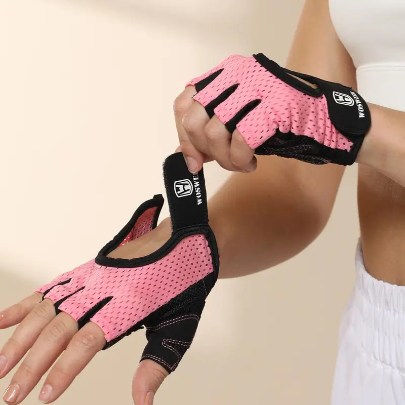 Unisex's Solid Color Half Finger Sports Gloves, Breathable Non-slip Gym Gloves, Sports Gloves for Gym Workout, Fitness Accessories 8
