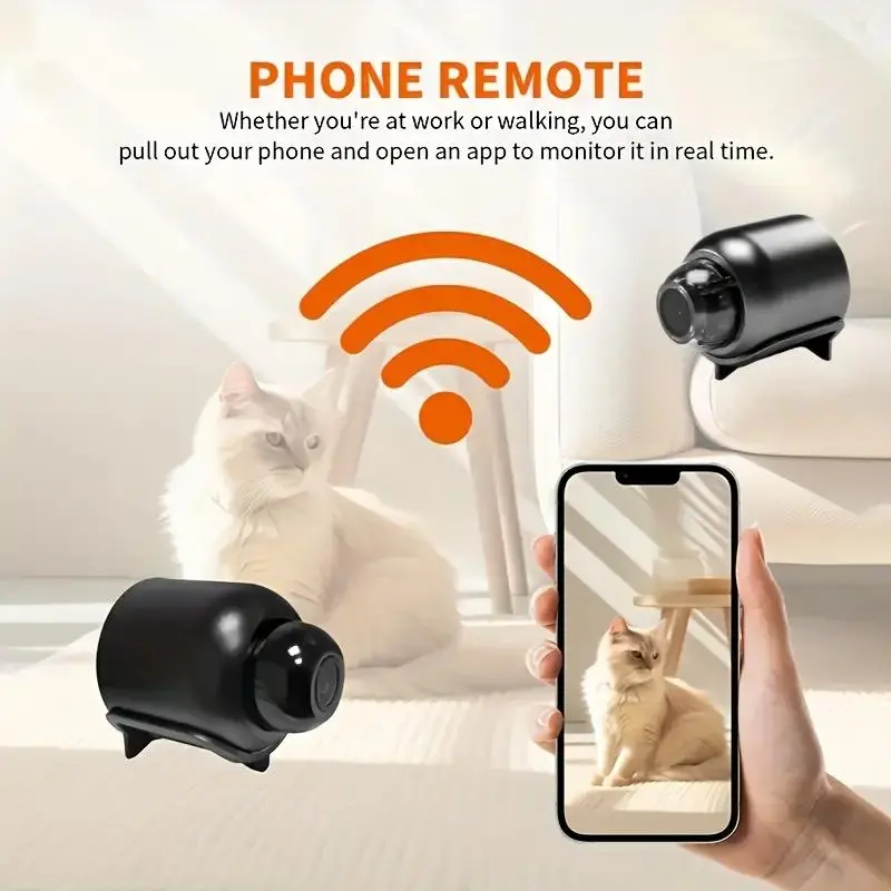 Wireless Camera, WiFi Security Monitoring Camera, USB Plug-in Continuous Power Supply Security Camera for Outdoor & Indoor Dog & Cat Monitoring, Camera Systems, Black 7