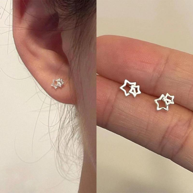 Bông Tai Hình Bướm, Thiết Kế Thanh Lịch, Bông Tai Vòng Xỏ Lỗ, Chống Sốc, Dễ Phối Đồ, Khuyên Bông Khuyên Tai Đinh Tán Đơn Giản, Thích Hợp Cho 1-5 Cặp, Trang Sức T, Thời Trang, Phụ Kiện Quà Tặng 4
