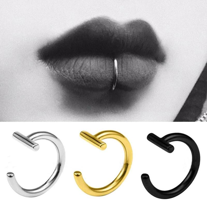 Lip Ring Magnet Fake Piercing Lip Ring Fake Piercing Lip Clip Fashion For Women Men U2M7 2