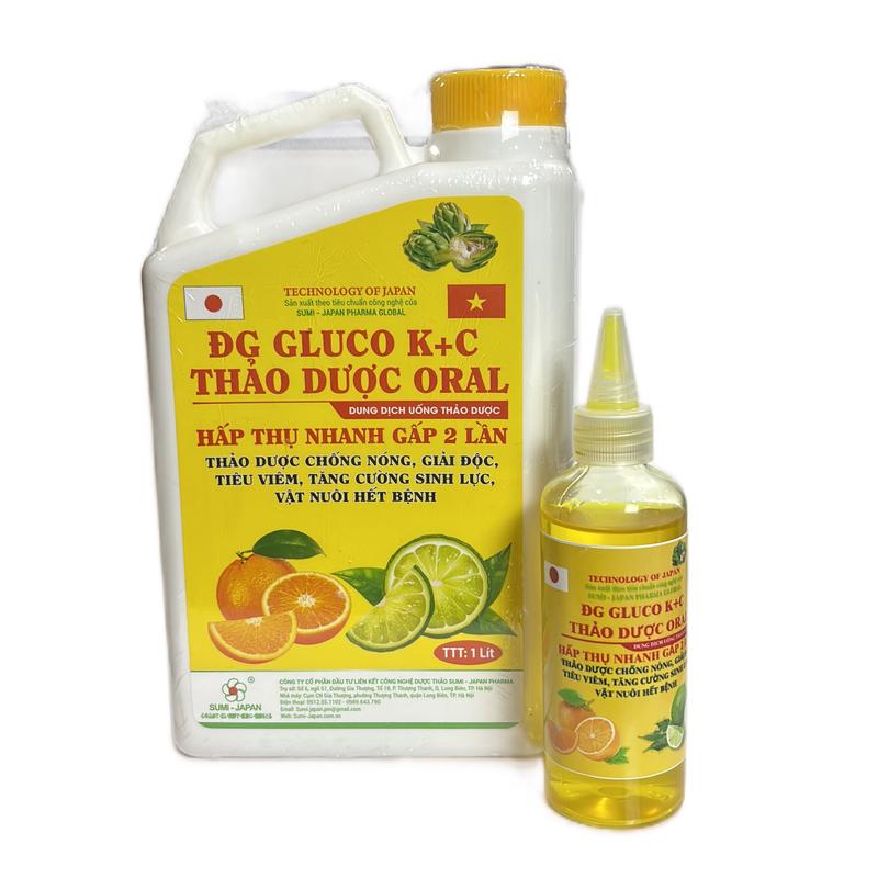 Nước uống Gluco K+C điện giải dùng cho gà chống nóng, giải nhiệt