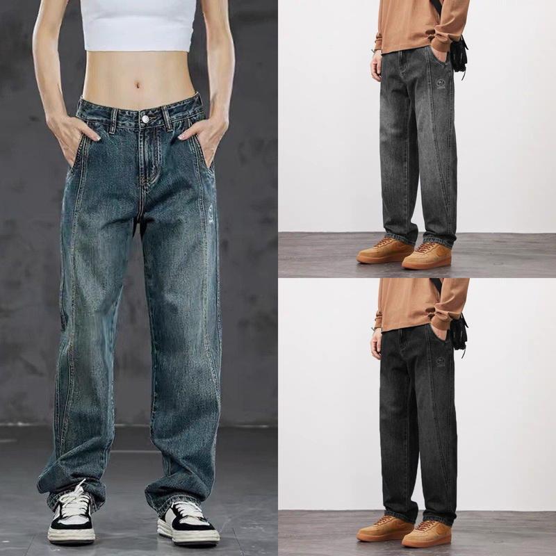 Quần Jean Nam/Nữ Form Rộng Dáng Xuông Phong Cách Cá Tính, Quần Bò Nam Hot Trend - Jean121 Menswear Pants