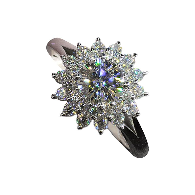 Product Introduction of Exquisite Zircon Sunflower Ring Bling Finger Ring For Women Girl Wedding Engagement Party Jewelry Gift 24